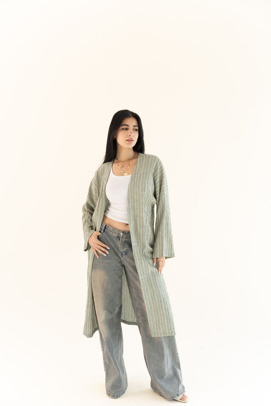 Pleated Cardigan