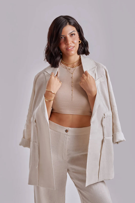 Linen Waist-Tie set