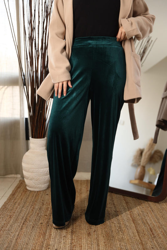 Velvet straight leg pants Olive, XL